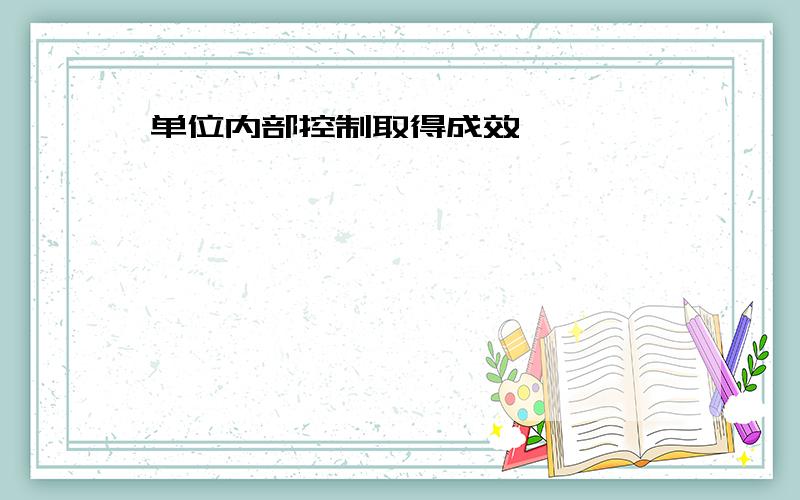 单位内部控制取得成效