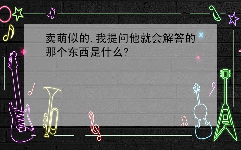 卖萌似的,我提问他就会解答的那个东西是什么?