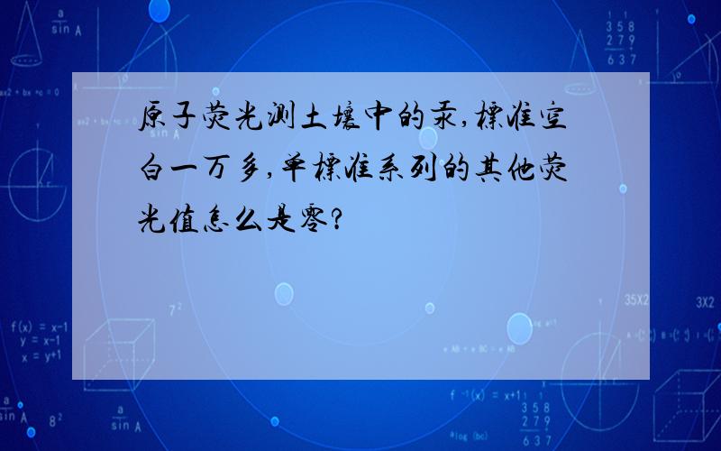 原子荧光测土壤中的汞,标准空白一万多,单标准系列的其他荧光值怎么是零?