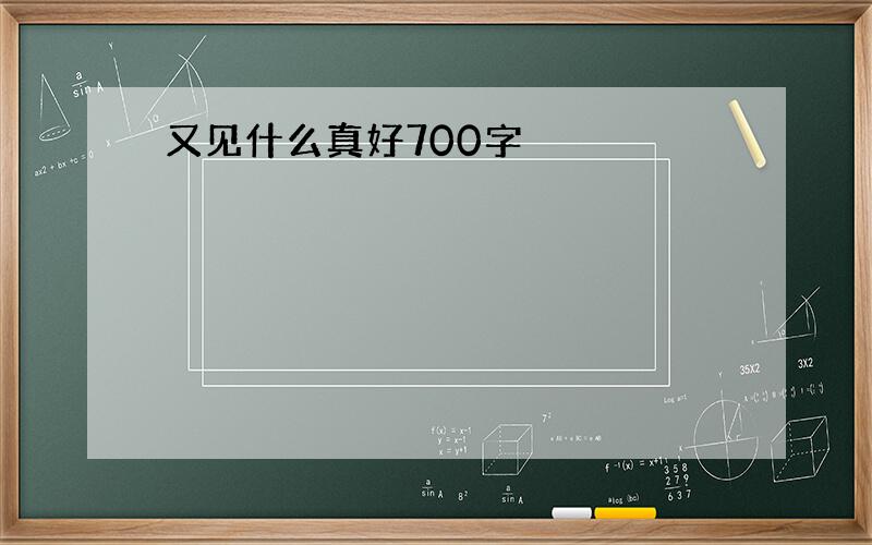 又见什么真好700字