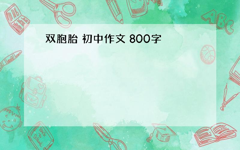 双胞胎 初中作文 800字