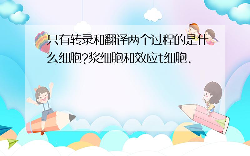 只有转录和翻译两个过程的是什么细胞?浆细胞和效应t细胞.