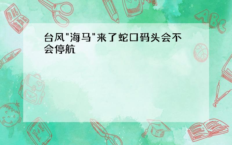 台风"海马"来了蛇口码头会不会停航