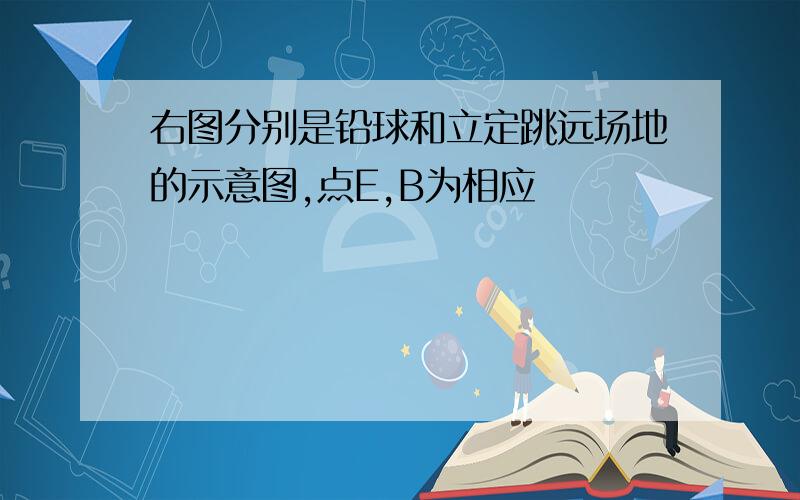 右图分别是铅球和立定跳远场地的示意图,点E,B为相应