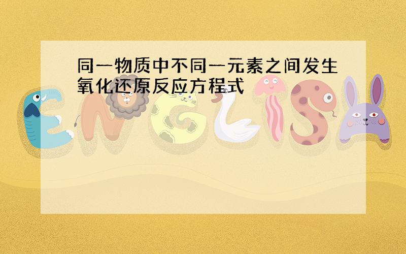 同一物质中不同一元素之间发生氧化还原反应方程式