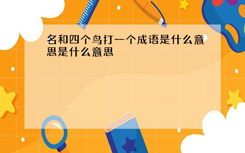 名和四个鸟打一个成语是什么意思是什么意思