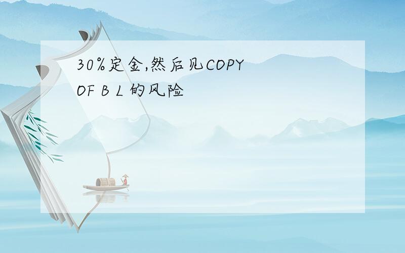 30%定金,然后见COPY OF B L 的风险