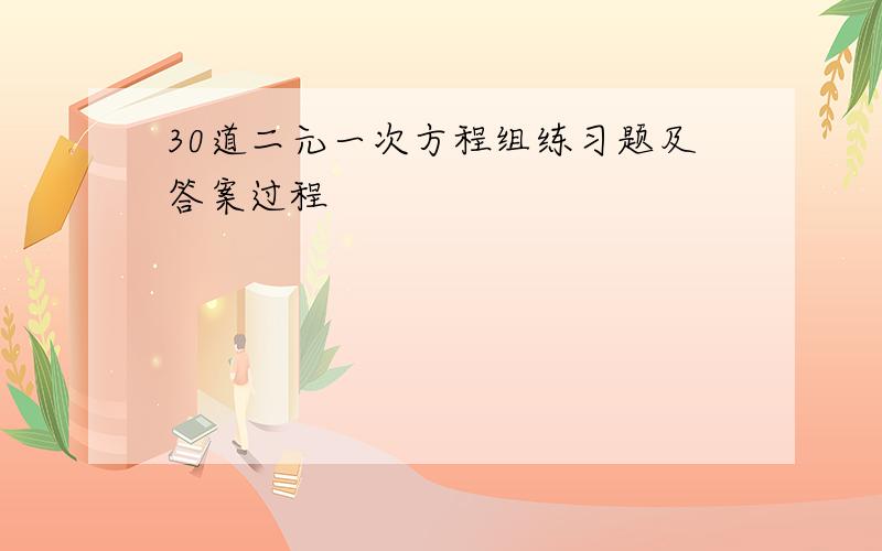 30道二元一次方程组练习题及答案过程