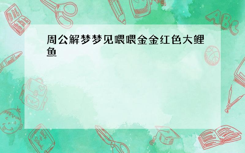 周公解梦梦见喂喂金金红色大鲤鱼