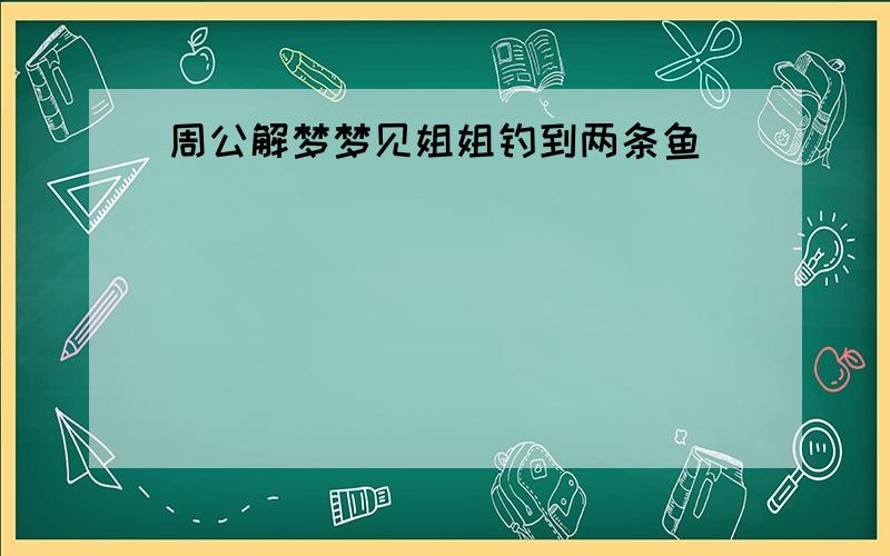 周公解梦梦见姐姐钓到两条鱼