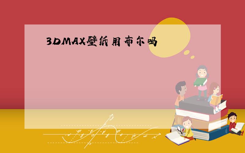 3DMAX壁纸用布尔吗