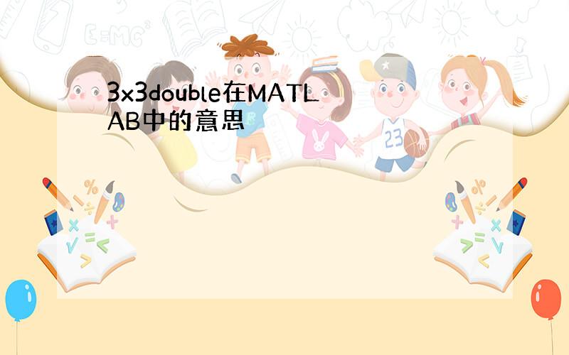 3x3double在MATLAB中的意思