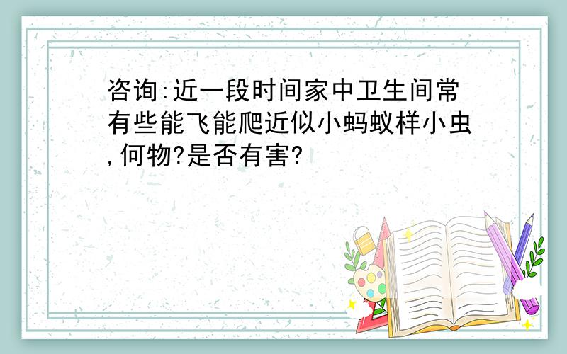 咨询:近一段时间家中卫生间常有些能飞能爬近似小蚂蚁样小虫,何物?是否有害?