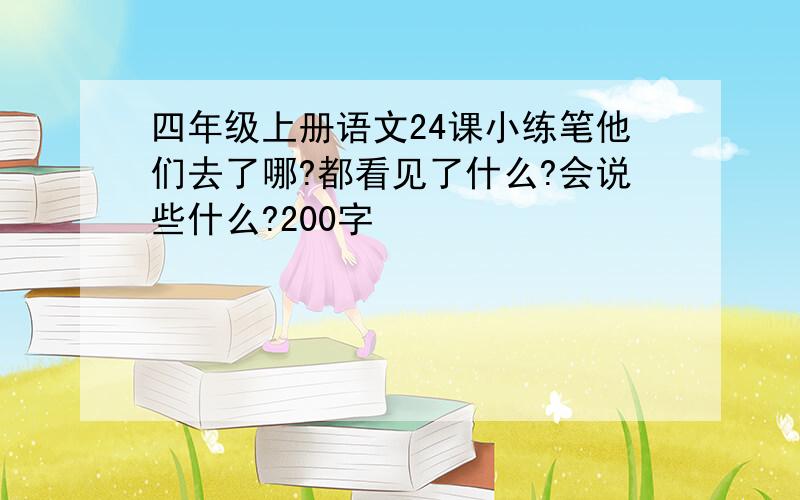 四年级上册语文24课小练笔他们去了哪?都看见了什么?会说些什么?200字