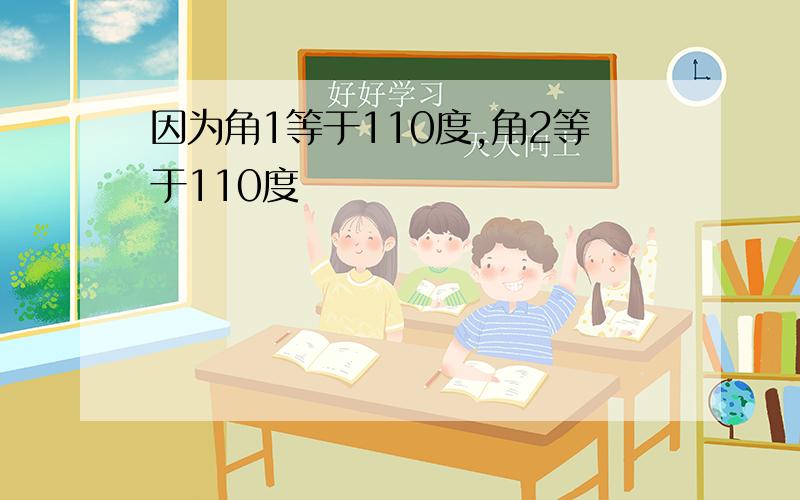 因为角1等于110度,角2等于110度