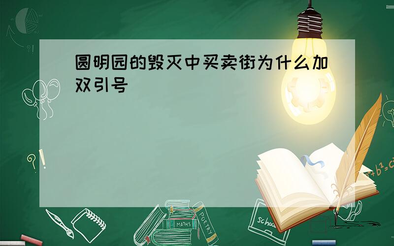 圆明园的毁灭中买卖街为什么加双引号