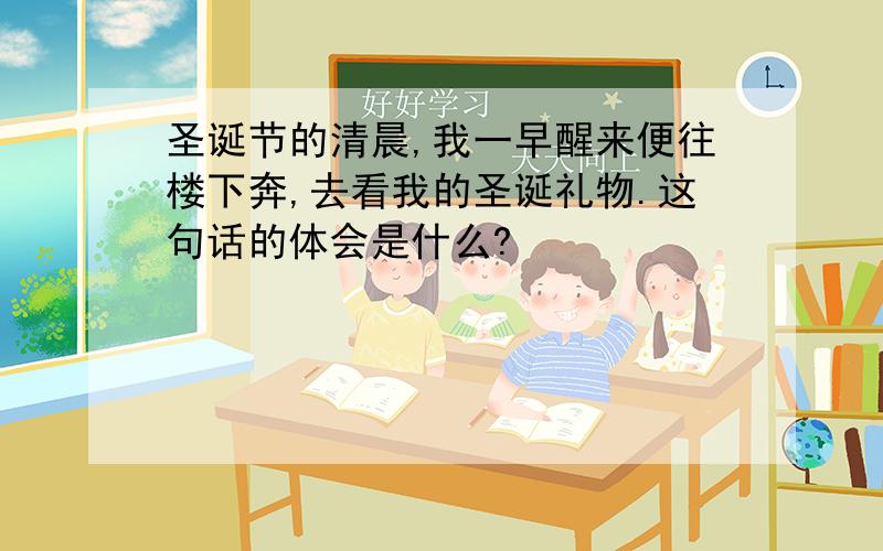 圣诞节的清晨,我一早醒来便往楼下奔,去看我的圣诞礼物.这句话的体会是什么?