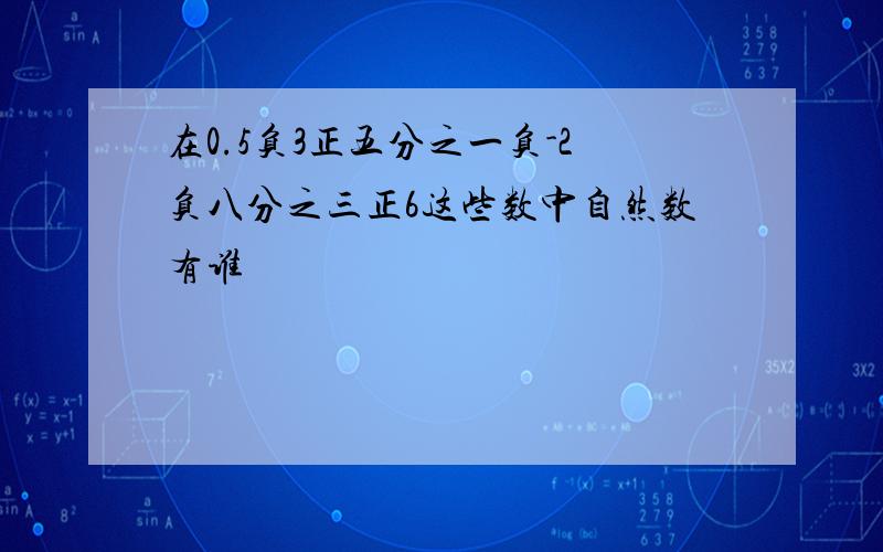 在0.5负3正五分之一负-2负八分之三正6这些数中自然数有谁