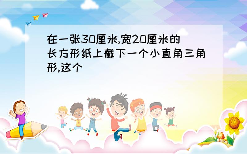 在一张30厘米,宽20厘米的长方形纸上截下一个小直角三角形,这个