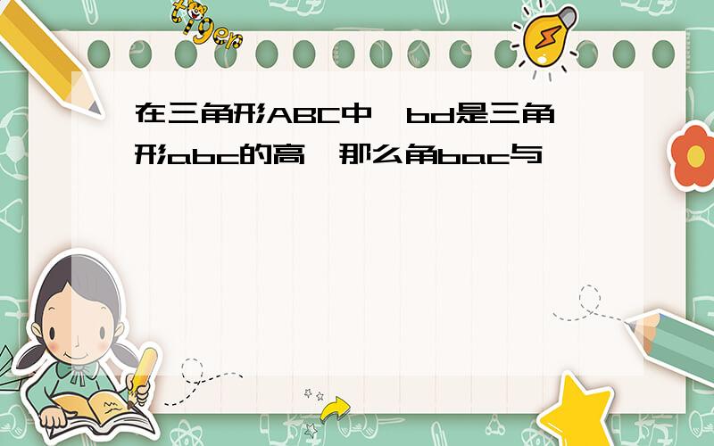 在三角形ABC中,bd是三角形abc的高,那么角bac与