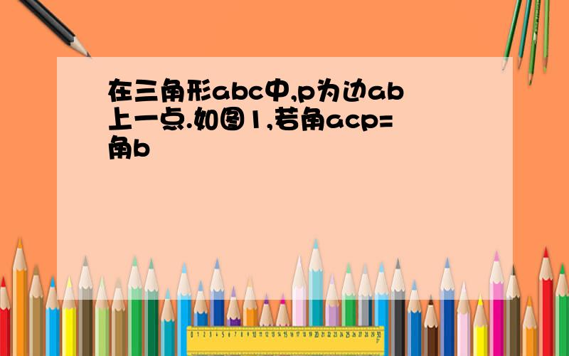 在三角形abc中,p为边ab上一点.如图1,若角acp=角b