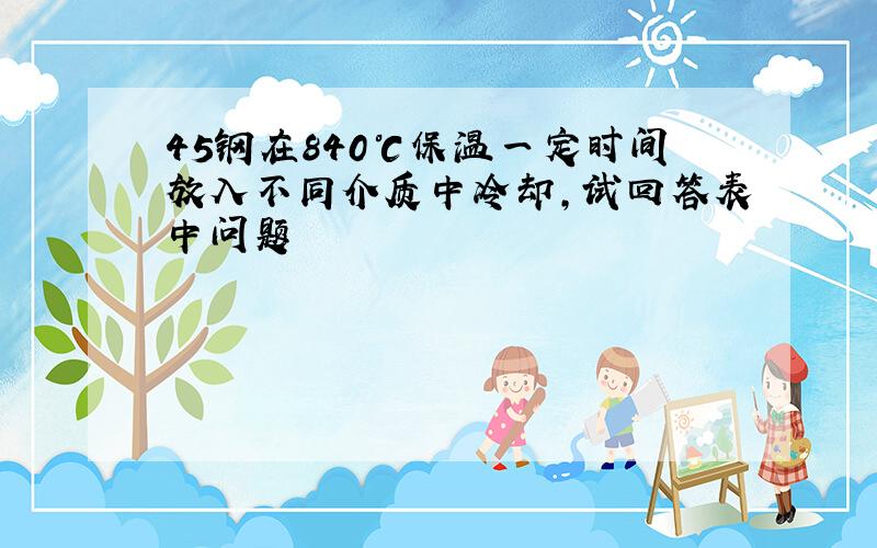 45钢在840℃保温一定时间放入不同介质中冷却,试回答表中问题