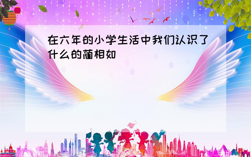 在六年的小学生活中我们认识了什么的蔺相如