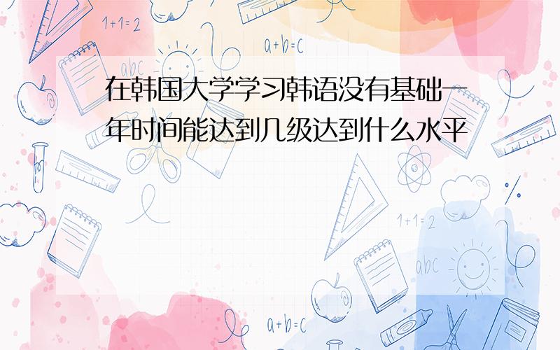 在韩国大学学习韩语没有基础一年时间能达到几级达到什么水平