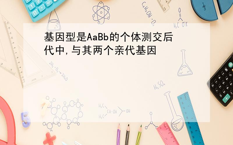 基因型是AaBb的个体测交后代中,与其两个亲代基因