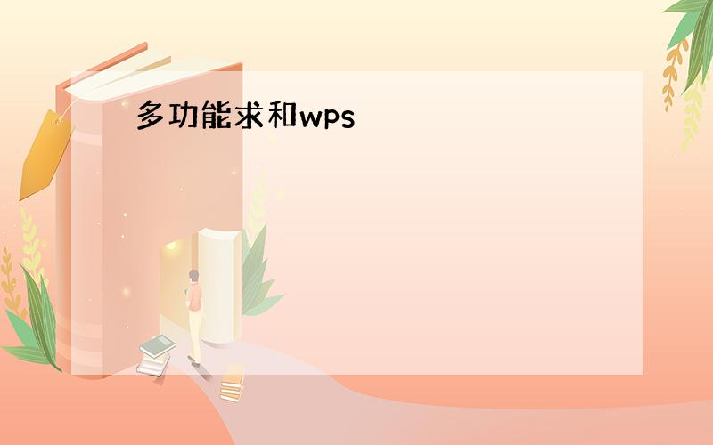 多功能求和wps