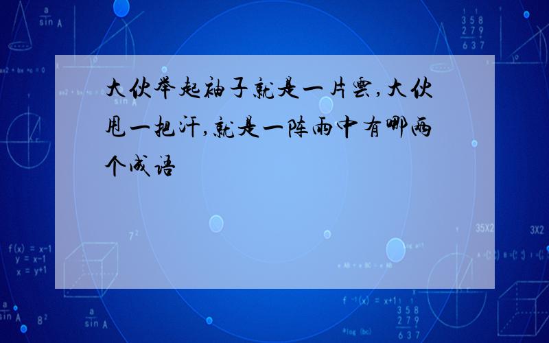 大伙举起袖子就是一片云,大伙甩一把汗,就是一阵雨中有哪两个成语