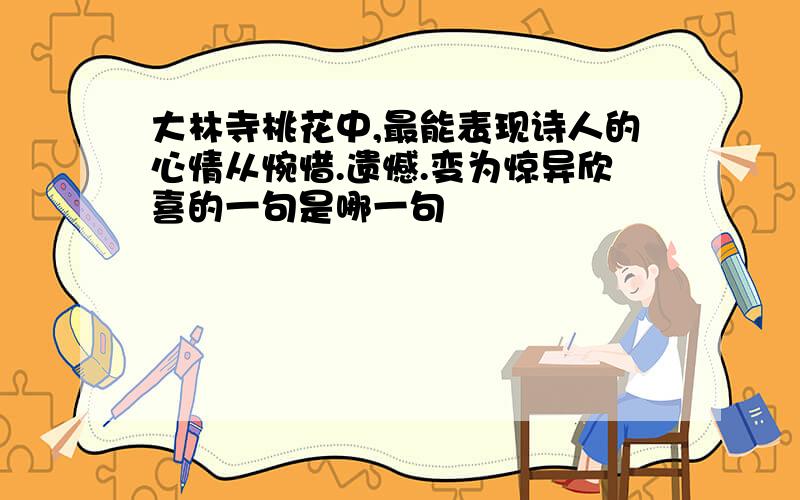 大林寺桃花中,最能表现诗人的心情从惋惜.遗憾.变为惊异欣喜的一句是哪一句