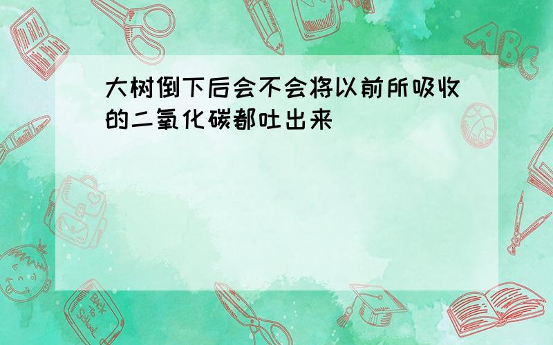 大树倒下后会不会将以前所吸收的二氧化碳都吐出来