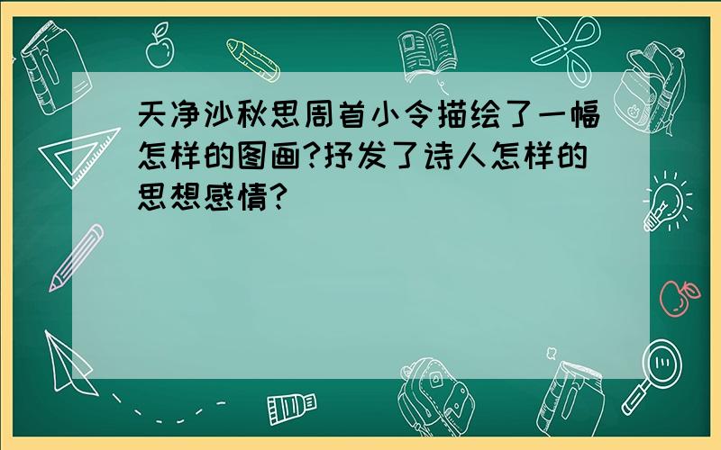 天净沙秋思周首小令描绘了一幅怎样的图画?抒发了诗人怎样的思想感情?