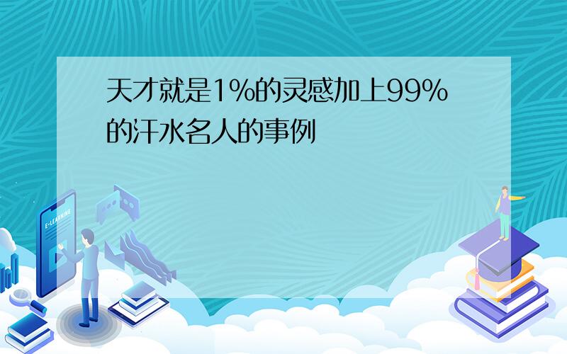 天才就是1%的灵感加上99%的汗水名人的事例