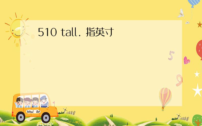 510 tall. 指英寸