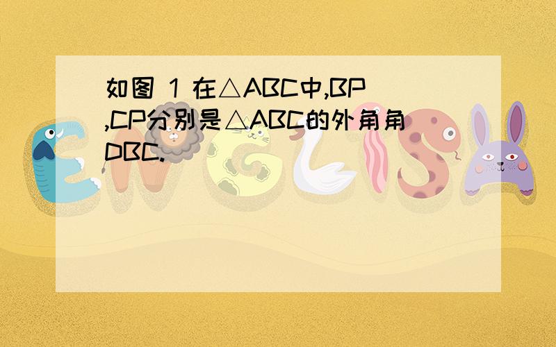 如图 1 在△ABC中,BP,CP分别是△ABC的外角角DBC.