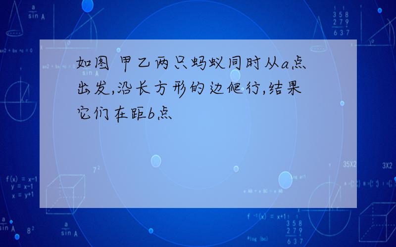 如图 甲乙两只蚂蚁同时从a点出发,沿长方形的边爬行,结果它们在距b点