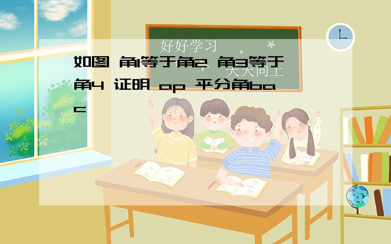 如图 角1等于角2 角3等于角4 证明 ap 平分角bac