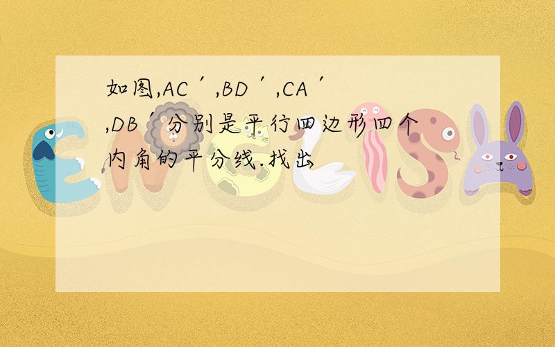 如图,AC′,BD′,CA′,DB′分别是平行四边形四个内角的平分线.找出