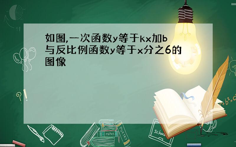 如图,一次函数y等于kx加b与反比例函数y等于x分之6的图像