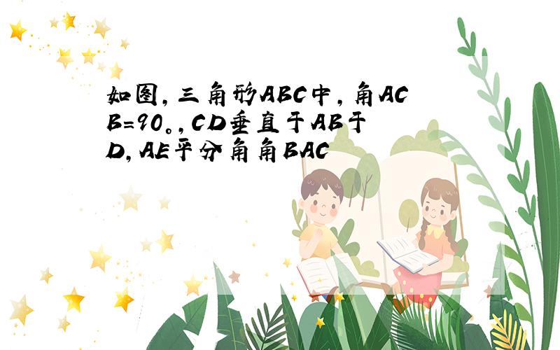 如图,三角形ABC中,角ACB=90°,CD垂直于AB于D,AE平分角角BAC