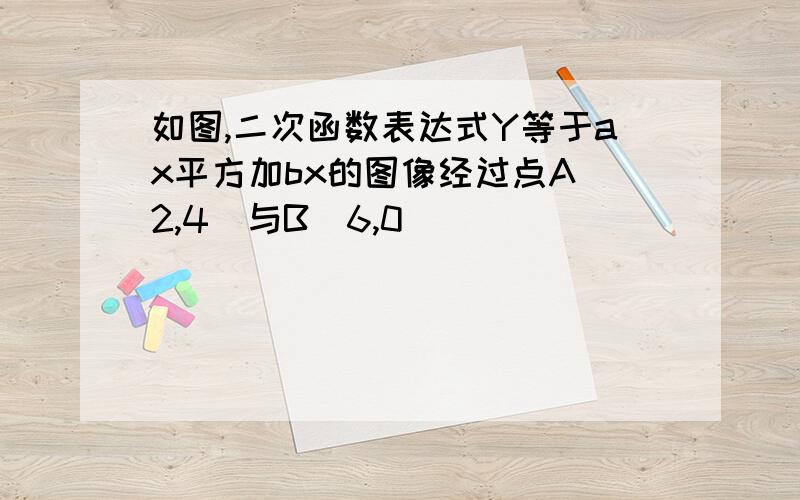 如图,二次函数表达式Y等于ax平方加bx的图像经过点A(2,4)与B(6,0)