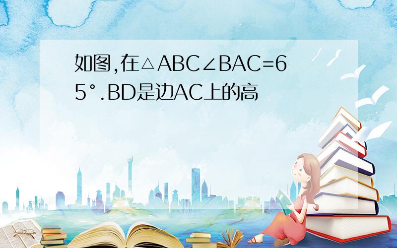 如图,在△ABC∠BAC=65°.BD是边AC上的高