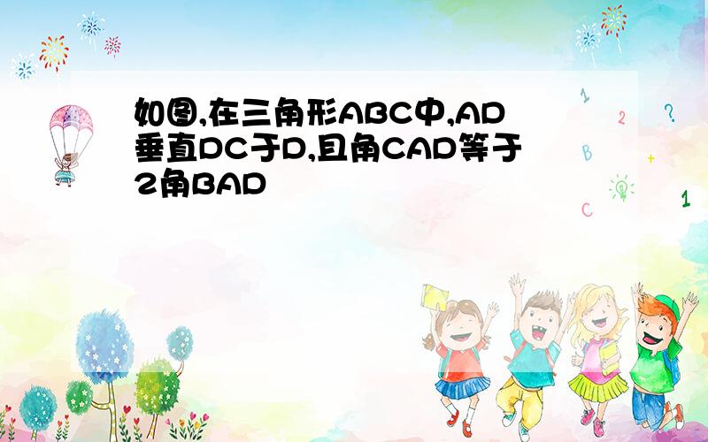 如图,在三角形ABC中,AD垂直DC于D,且角CAD等于2角BAD