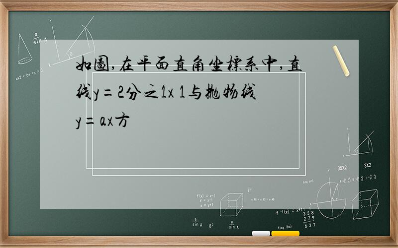 如图,在平面直角坐标系中,直线y=2分之1x 1与抛物线y=ax方