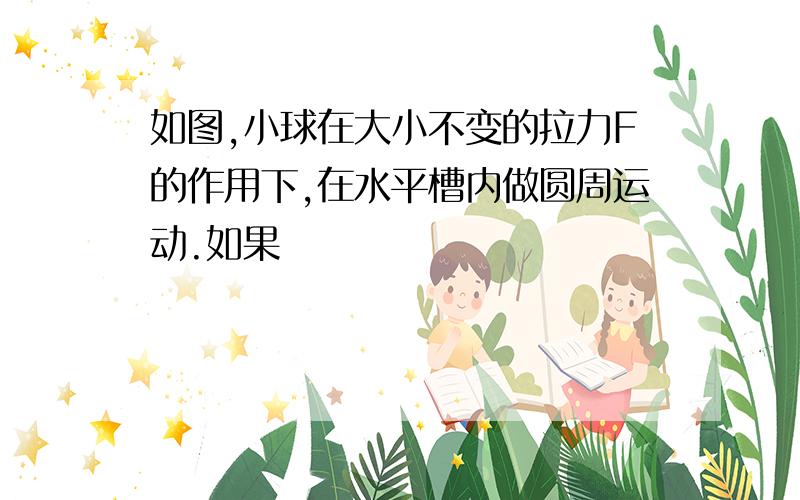 如图,小球在大小不变的拉力F的作用下,在水平槽内做圆周运动.如果