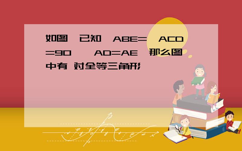 如图,已知∠ABE=∠ACD=90°,AD=AE,那么图中有 对全等三角形