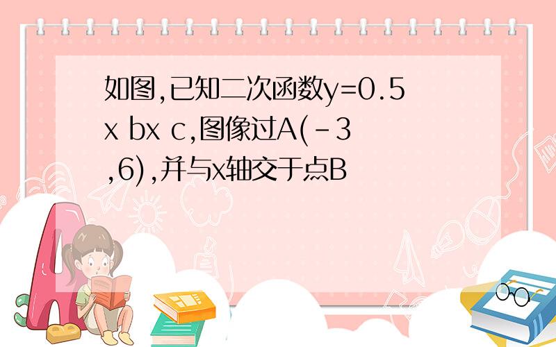 如图,已知二次函数y=0.5x bx c,图像过A(-3,6),并与x轴交于点B