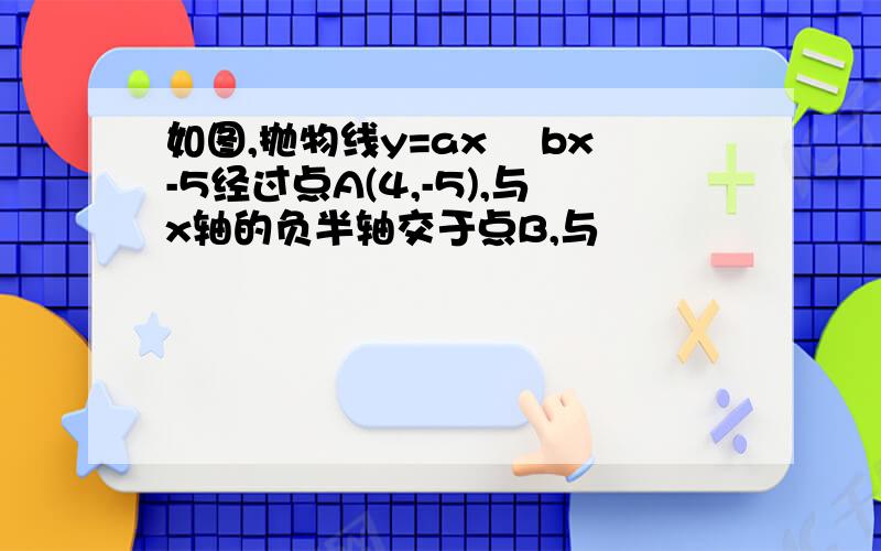 如图,抛物线y=ax² bx-5经过点A(4,-5),与x轴的负半轴交于点B,与